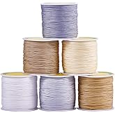 PH PandaHall 600 Yards 0.8mm Nylon Beading Thread Bracelet String Chinese Knotting Cord Kumihimo Macrame Thread Cord Blinds String Necklace Cord for Macrame Friendship Bracelet Christmas