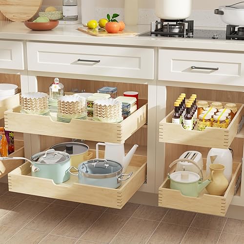 LOVMOR Pull Out Cabinet Organizer 10½” W x 21” D, Cabinet Drawers