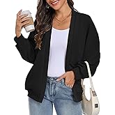 Women's Oversized Cardigan Loose Lightweight Open Front Sweatshirt Casual Long Sleeve Athletic Jackets