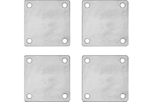 ICOKIN 4 Pcs A36 Steel Plates, 4"x4", Hot Rolled, Laser Cut, Weldable & Paintable, Ideal for Industrial & DIY Projects