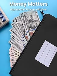2-Pack Bank Deposit Money Bags with Zipper, PU