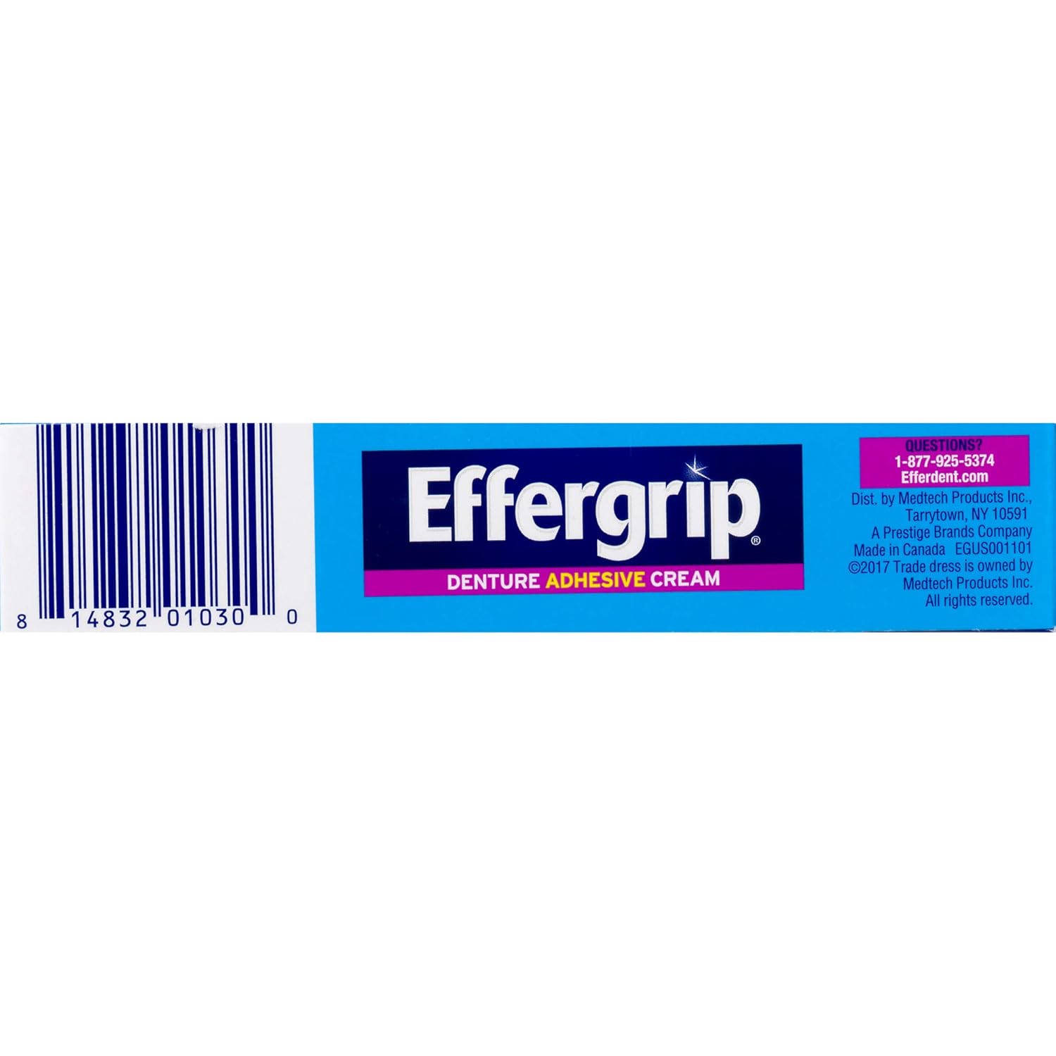 Effergrip Denture Adhesive Cream, Extra Strong Holding Power, 2.5 oz (814832010317) : Beauty