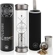 Gobelet à Thé Teabloom 450ml - Bambou Et Verre Trempé, Infuseur Intégré - Thé Chaud/Froid, Café