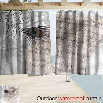 Amazon Com Marymunger Window Curtains Peacock Music Notes Sheet