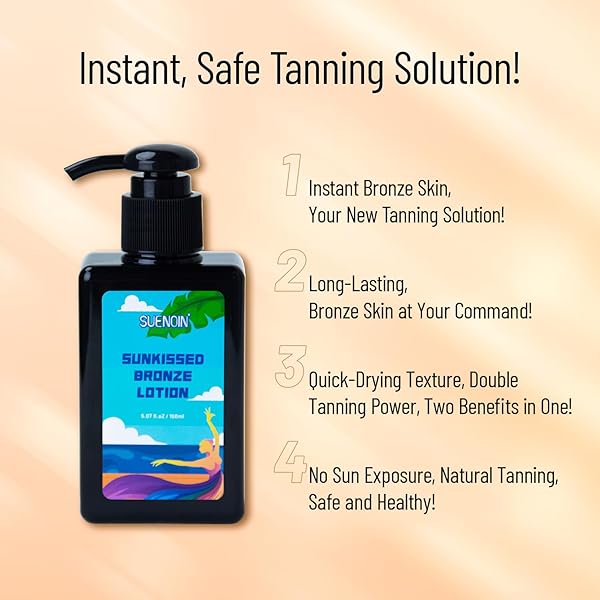 SUENOIN QUICK TANNING LOTION MILK 150ML, 4-HOUR COLOR DEVELOPMENT, 7-DAY LASTING – DUAL TANNING FORMULA, NO SUN EXPOSURE NEEDED