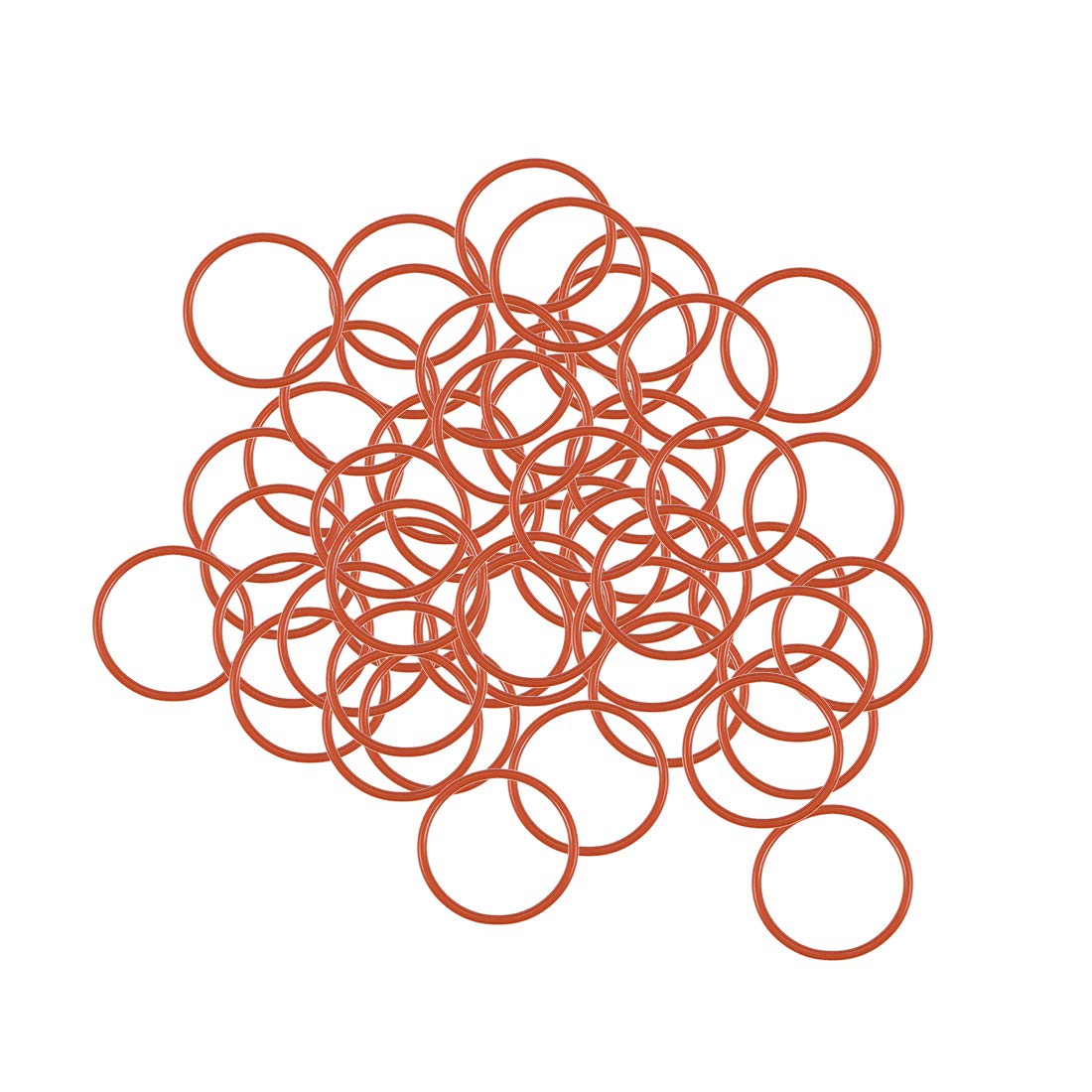 sourcing map Silicone O-Ring, 16mm OD, 14mm ID, 1mm Width, VMQ Seal Rings Gasket, Red, Pack of 50