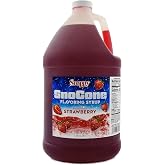 Snappy Strawberry Sno Cone Syrup, 1 Gallon (128 oz), Ready to Use for Snow Cone Machines and Shaved Ice