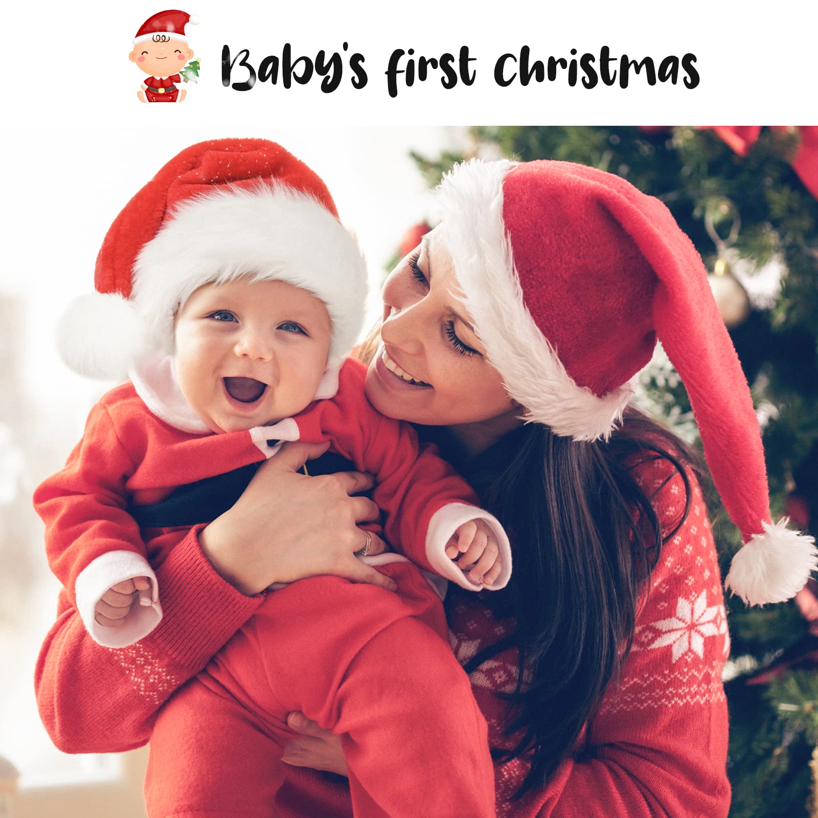 BOSONER Baby Christmas Hat - Toddler & Newborn Santa Claus Hats for Baby Girl & Boy's First Christmas