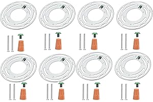 TSURPCAO 4Inches Universal Light Fixture mounting Bracket, 8 Sets 4" Circle Mounting Bracket for Mount Wall Light, Chandelier