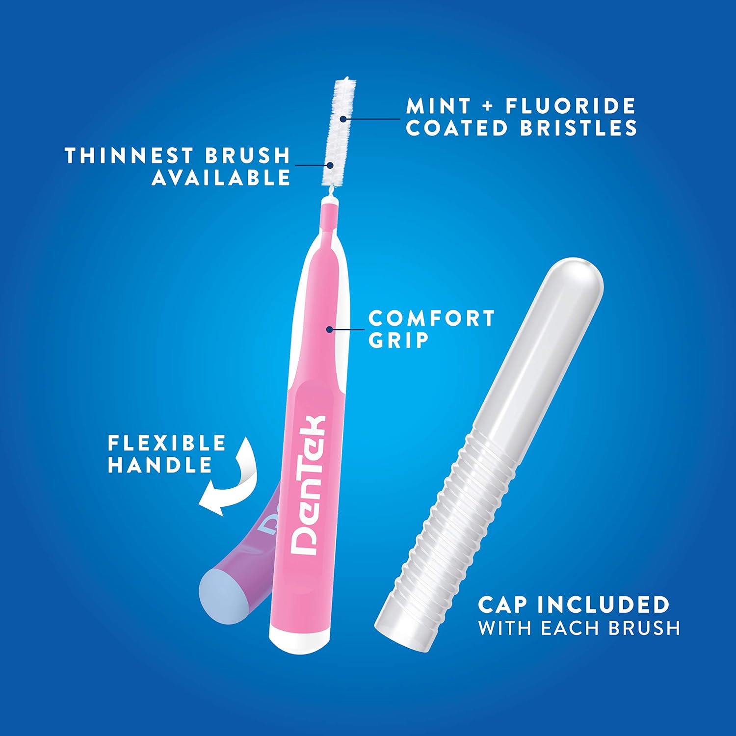 DenTek Slim Brush Interdental Cleaners | Brushes Between Teeth | Extra Tight Teeth | Mouthwash Blast Flavor | 32 Count (packaging may vary) : Flossing Products : Beauty