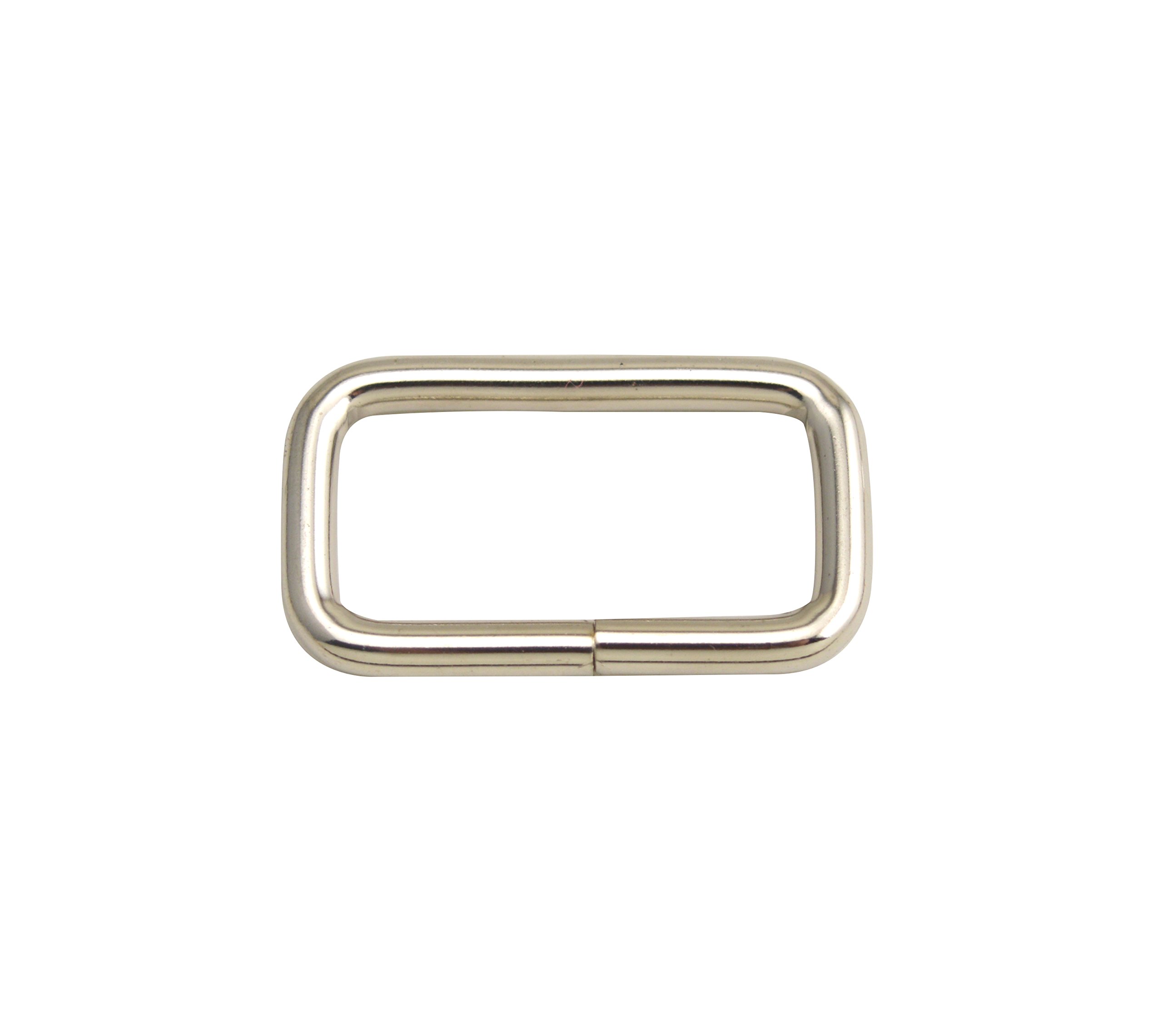 Wuuycoky 1.25" Inner Length Silvery Rectangle Rings Low Loop Ring No Welded for Strap Webbing Belts Buckle Pack of 10