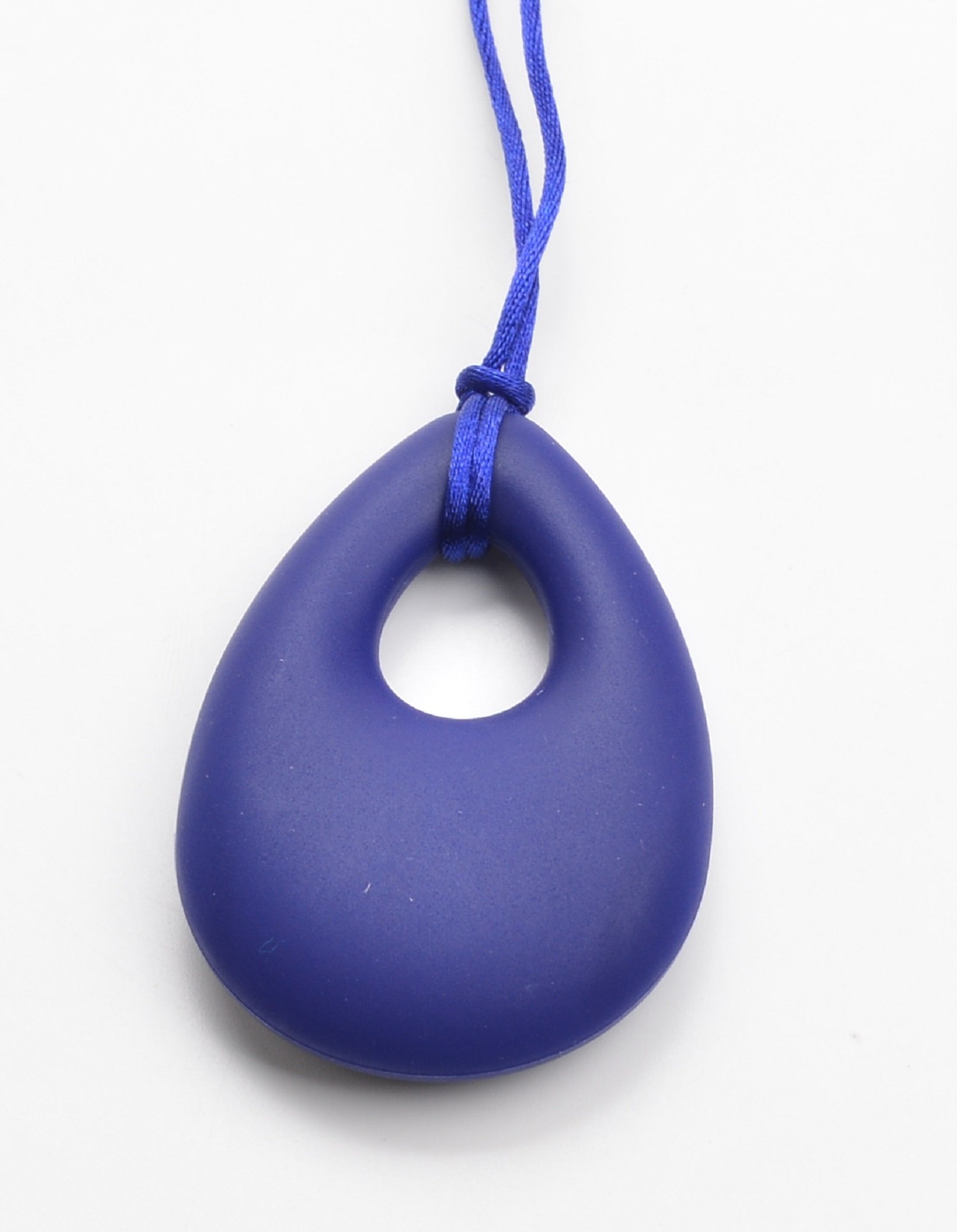 Chewy Necklace Chewelry Autism ADHD Biting Sensory Child Baby Teething Kids, Children and Adults (Navy Blue)