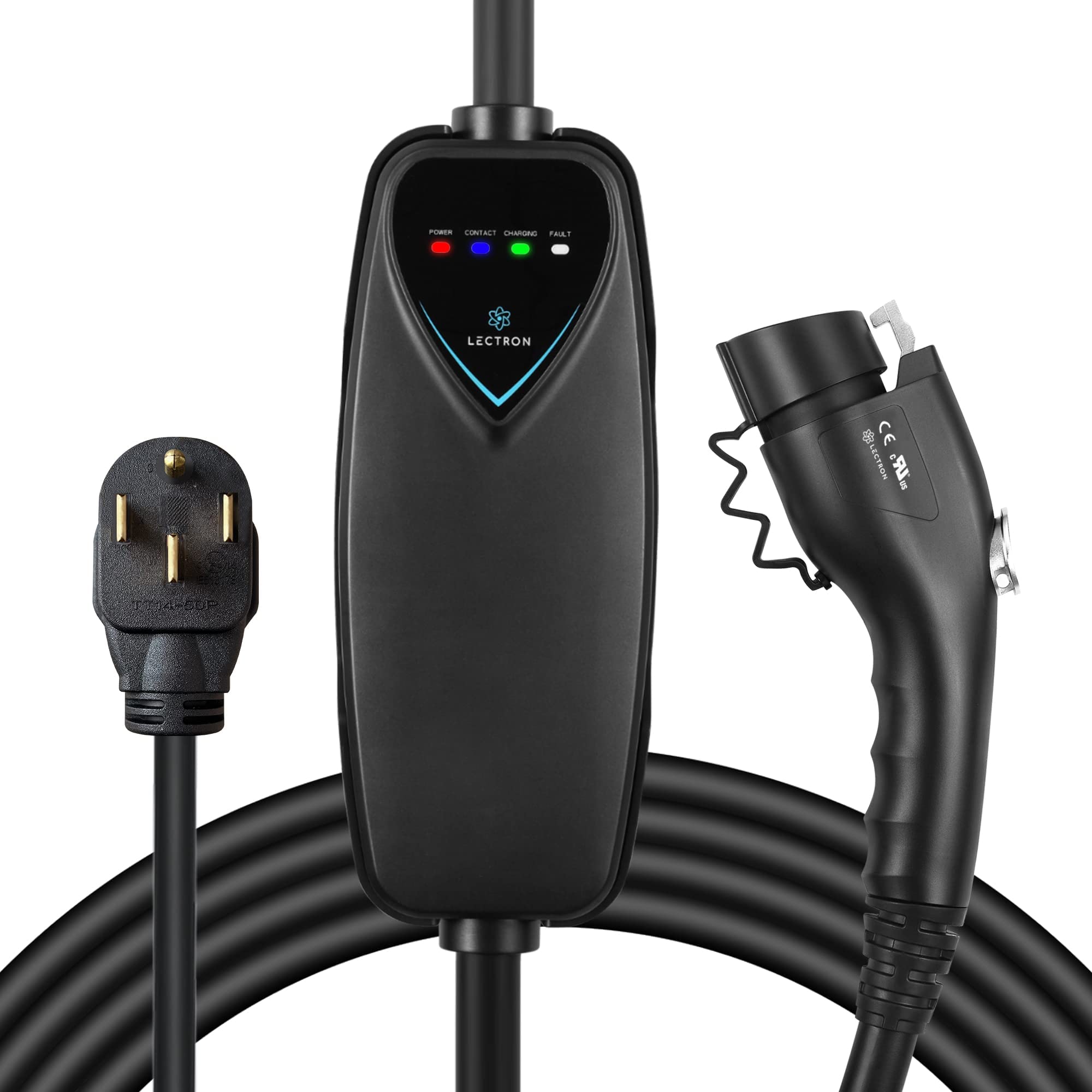 Photo 1 of Lectron Level 2 EV Charger - ETL Certified, 240V, 40 Amp, NEMA 14-50 Plug, 16 ft Extension Cord & J1772 Cable- Portable Electric Car Charger for J1772 EVs and Plug-in Hybrid Vehicles