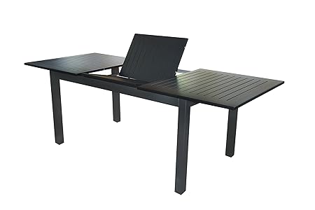 XXL Voll Aluminium Auszieh-Gartentisch 'Detroit' 220/280 x 100 cm mit Synchronauszug von Doppler in anthrazit mit schwarzer P