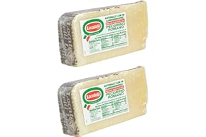GEAKV PECORINO ROMANO CHEESE WEDGE | 2 PACK - 1.25 LBS EACH Approximate weight (2.5 LBS TOTAL | 100% Pure Sheeps Milk | Sold by Cosmos Candy