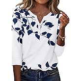 Zeagoo 3/4 Length Sleeve Womens Tops Casual Dressy Summer Blouses Buisness Work Spring Tee Shirts