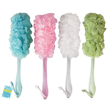 Cala Imported Premium Quality Light Weight Easy to Use Soft Touch Cleansing Back Loofah Net Bath Sponge Brush For Men & Womens