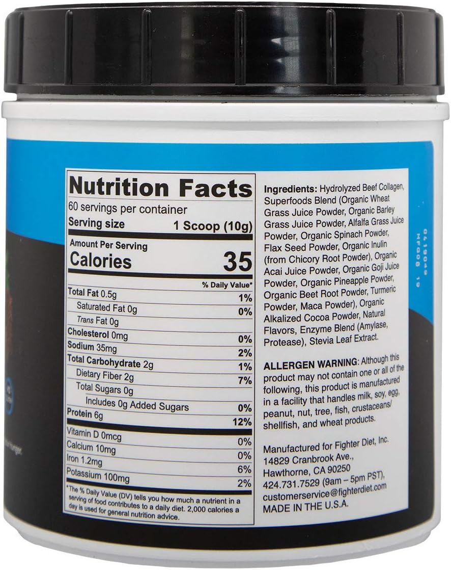 Fighterdiet Collagen & Greens Superfood - 625g: Health & Personal Care
