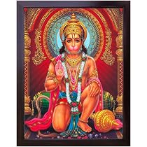 Amazon.com: SANVIKA Hanuman Wall Decor, Hindu God Photos With ...