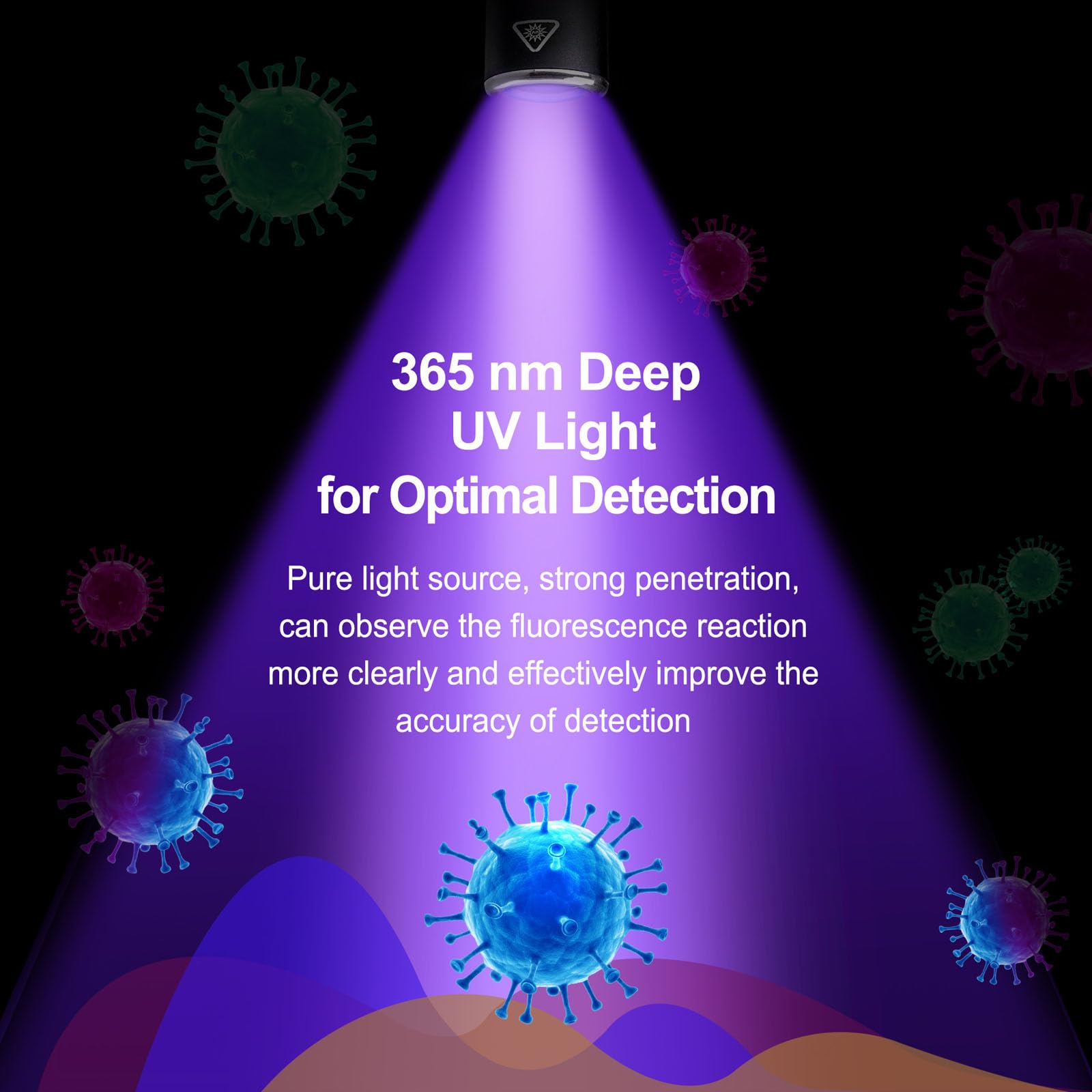 NEXTORCH K33 UV Pen Light, 365 nm Black Light Rechargeable Pocket Flashlight with Black Glass Filter & 1300 mW for Resin, Pet Urine Detection, Evidence Collection, Authentication, Hygiene Inspection