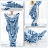 TBGENIUS Shark Blanket Onesie Adults Shark Hoodie Cozy Fleece Costume view 6