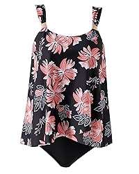 RXRXCOCO Women Tankini Bathing Suits Ruffle High
