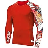 Mens Rash Guard Men's Long Sleeve UPF 50+ Sun Protection, Compression Shirt Long Sleeve Swim Shirts Workout Gym T-Shirt