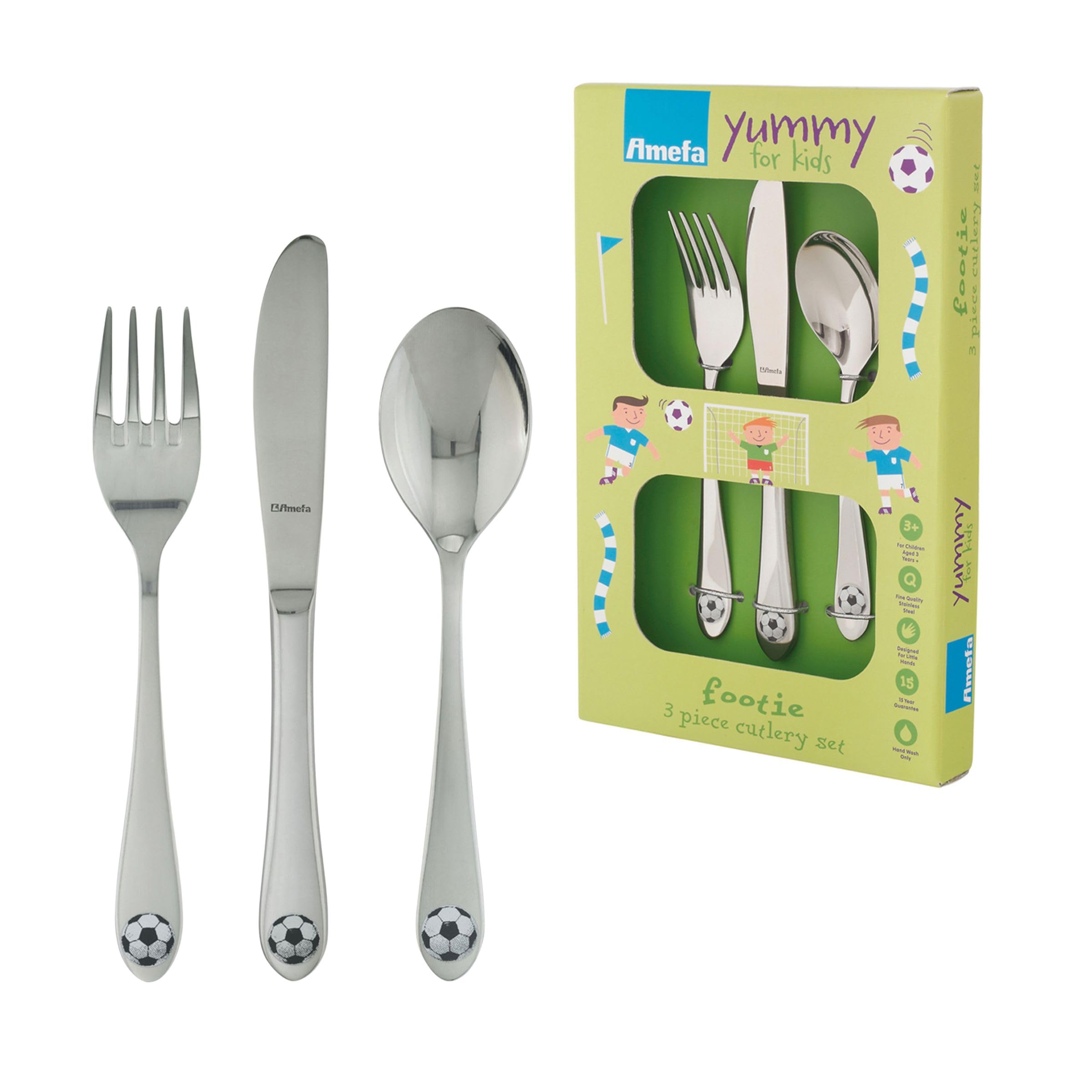 Amefa Stainless Steel Footie Kids Cutlery Set, Set of 3