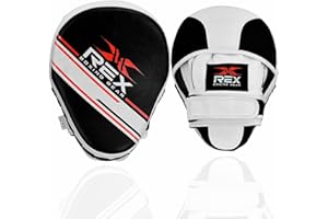 Rex Sports Boxing Focus Pad Pair Curved Pads Training Pads, MMA Training Punching Pads, Muay Thai, Karate Training Padded Punching Coaching Pads