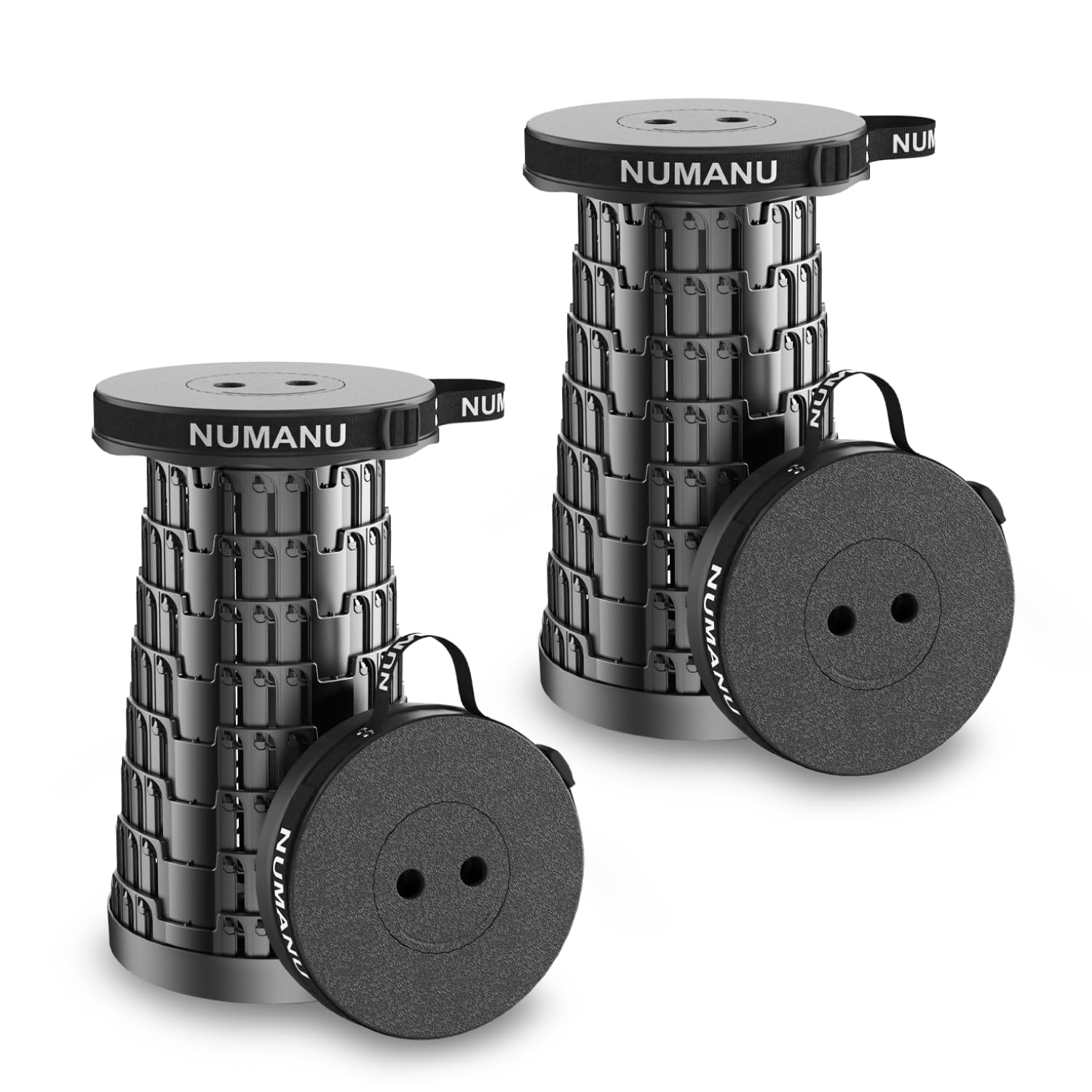 Photo 1 of NUMANU 2-Pack 2025 Upgraded Collapsible Stool, Max 620lb Portable Folding Stool, Height Adjustable Retractable Telescopic Seat, Travel Chair, Foldable Camping Seat or Footrest Gift for Outdoors