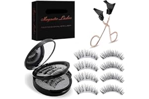 Magnetic Eyelashes, 8Pcs 3D Natural Look New Dual Magnetic Lashes Kit with Applicator & Eyelash Comb, Magnetic Eyelashes with