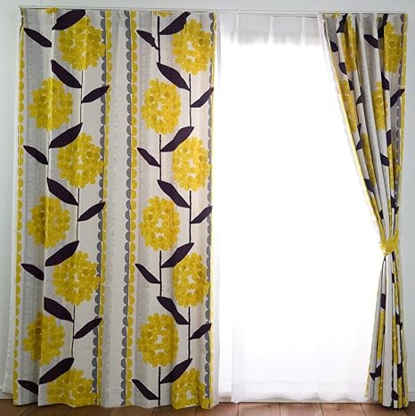 Amazon Co Jp スミノエ 遮光カーテン イエロー 100 178cm ケイランサス 洗える 1枚入り V1234 ホーム キッチン