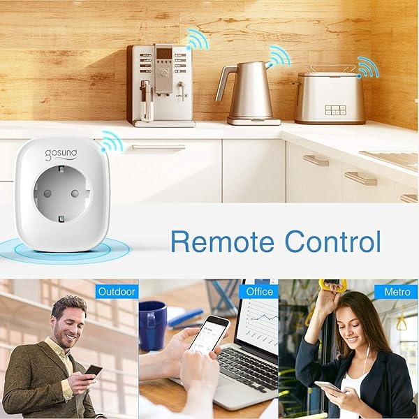 Enchufe Inteligente 4 Pack Gosund Mini Enchufe Wifi Compatible con Alexa Google Home Enchufe con Monitor de Energa para Controlar Dispositivos Remoto por APP Temporizador Solo WiFi 2 4G
