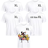 Joyclub 5 Pack Sublimation Blanks Bulk Wholesale White Polyester T Shirts for Heat Transfer Unisex Crew Neck Short Sleeve DIY