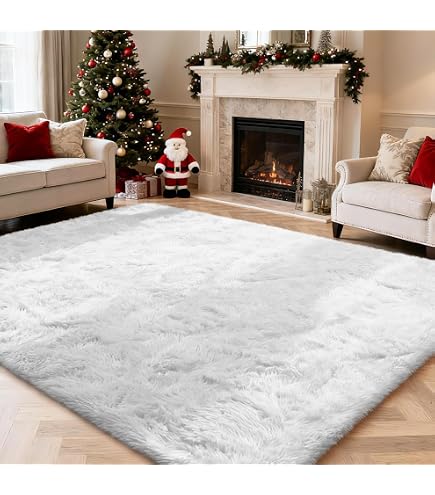 Amazon.com: Ophanie 6x9 Snow White Rug : Home & Kitchen