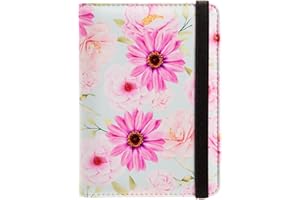 AIRMORS Pink Passport Holder Rfid Blocking,Cute Passport Cover Women Family Passport Book Holders Covers Wallets Travel Must Haves Cruise Ship Essentials(Flower)