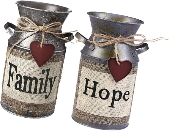 CLISPEED - Juego de 2 jarrones de leche, estilo Shabby Chic, estilo