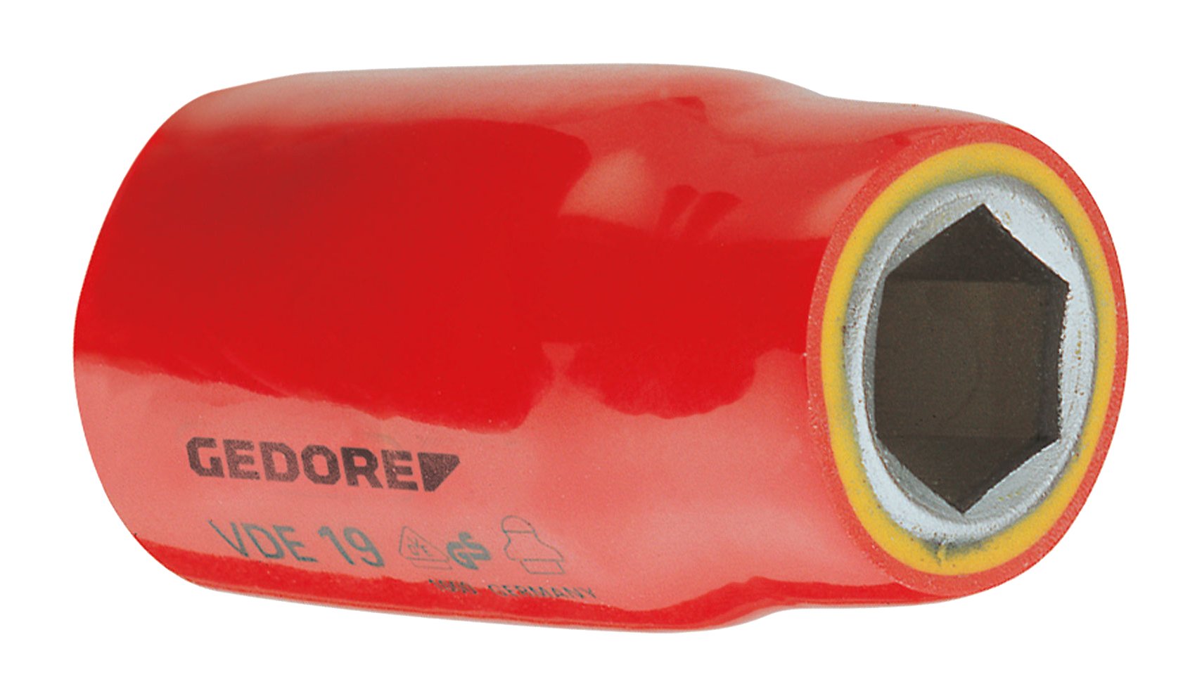 Gedore VDE1922 1/2-Inch 22 x 57.5 mm VDE 6 Hex Socket - Silver