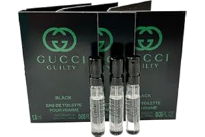 Gucci Guilty Black Sample Perfume Men EDT Spray Pour Homme MINI SMALL Travel Size 1.5 ML / 0.05 (3676) - set of 3