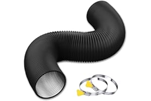 STEELSOFT Reinforced Dryer Vent Hose 4 inch 6 FT with 2 Key Hose Clamps, Heavy Duty Flexible Duct Hose for Laundry, Grow Tent, Bathroom Exhaust Fan