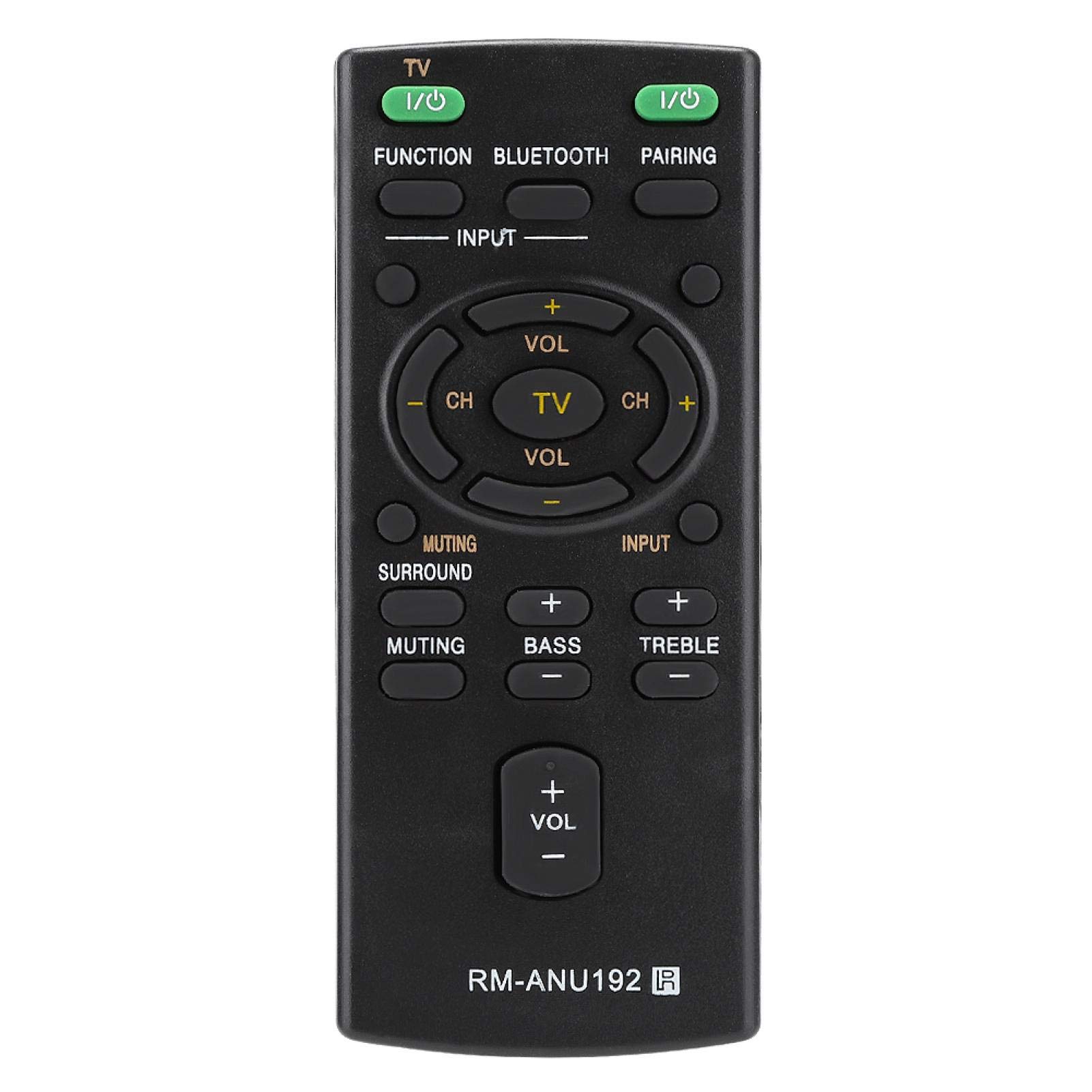 Sound Bar Remote Control for Sony, Replacement RM-ANU192 Remote Control For Sony Sound Bar SACT60BT SS-WCT60 SSWCT60 HT-CT60BT HTCT60BT SA-CT60BT HTCT60 HT-CT60 HTCT60BT HT-CT60BT SACT60 SA-CT60