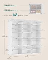 SONGMICS Interlocking Shoe Rack 12 Slot Modular Storage Cabinet White LPC040W01 view 3