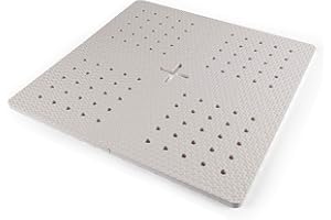 BOWERBIRD Original Anti-Fatigue Shower Stall Mat - Extra Thick and Soft Foam Material Comfortably Cushions Your Feet - Square - 4 Interlocking Tiles