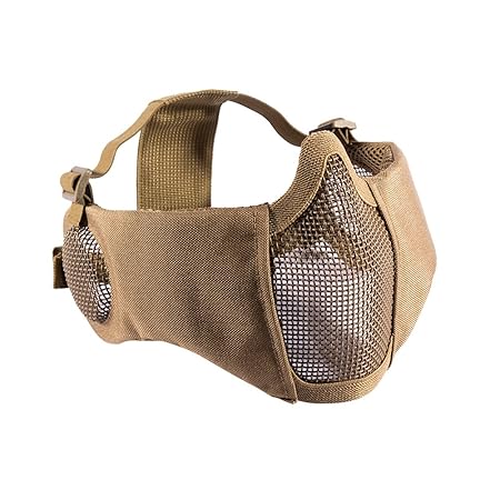 OneTigris Airsoft faltbare halbe Maske Mesh Gesichtsmaske mit Gehörschutz