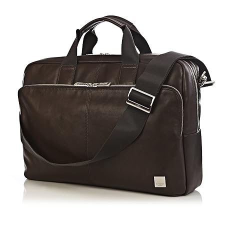 Knomo Luggage Classic Amesbury Full Leather Double Zip Brief 15