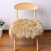 Softlife Beige Faux Fur Sheepskin Chair Cover Fur Rug Seat Cushion Chair Pad Super Soft Area Rugs for Living Room Bedroom Dorm Home Decor Fall Decor (1.6ft x 1.6ft)