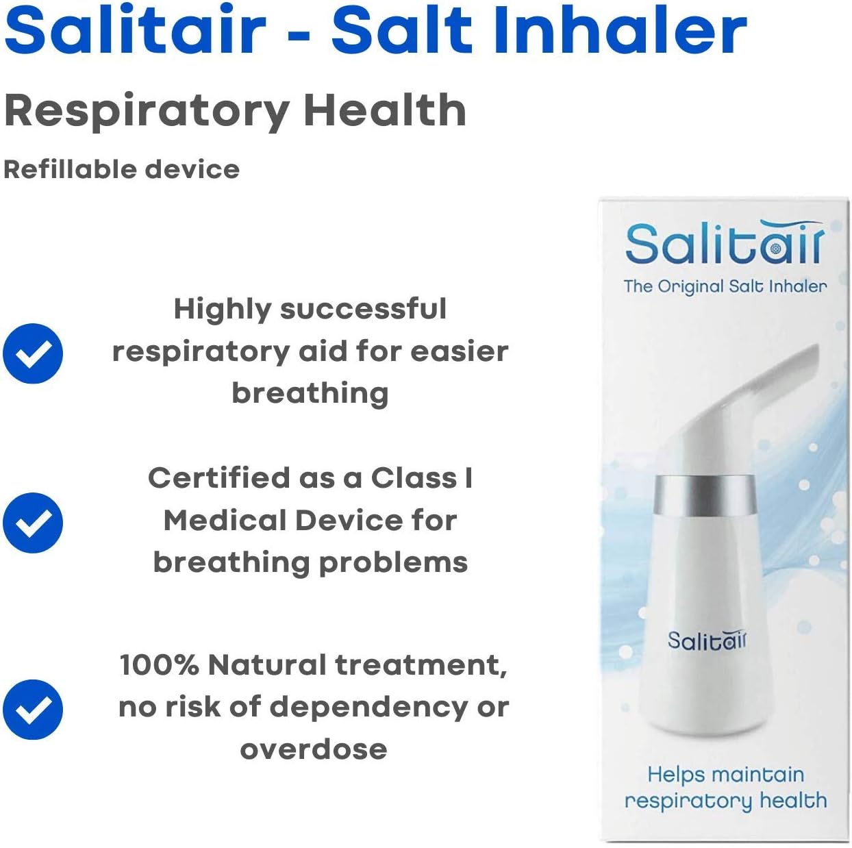 Tower Health Salitair Plus Additional Salt Therapy Inhaler for Asthma