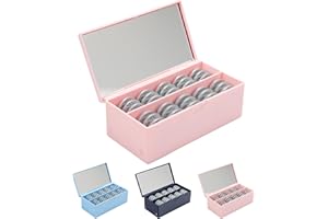 EYEPOCKET Daily Contact Lens Case - Travel Contact Case, Daily Lens Organizer, Flip Top Eye Contacts Carrier for Disposable Lenses & Dailies, Pink