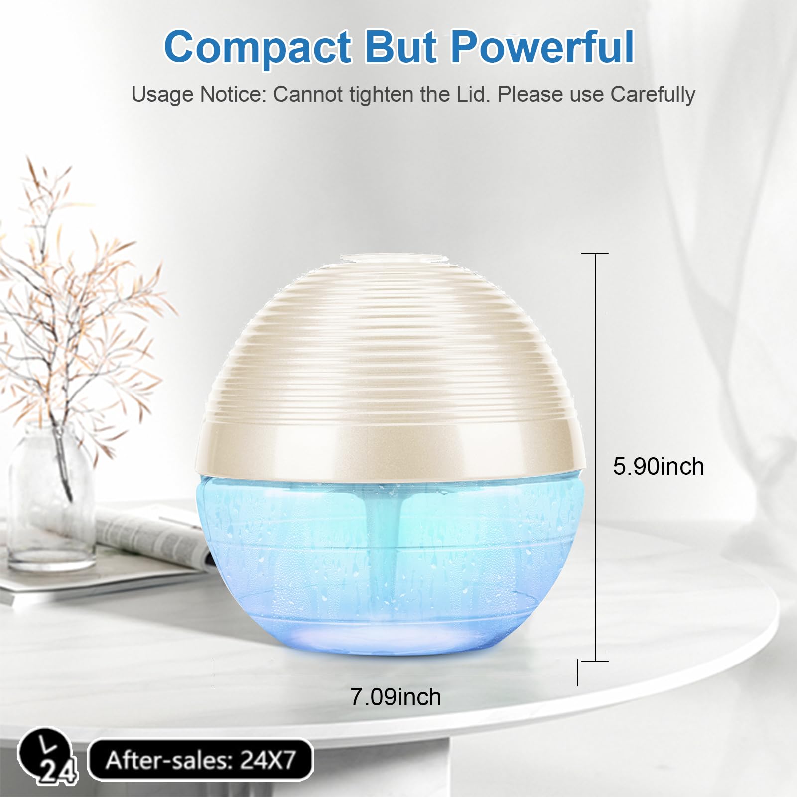 ap airpleasure Water-Based Purifier Air Washer, Air Revitalizer & Freshener, Air Fresher with 6 Colorful lights for Rooms (White)