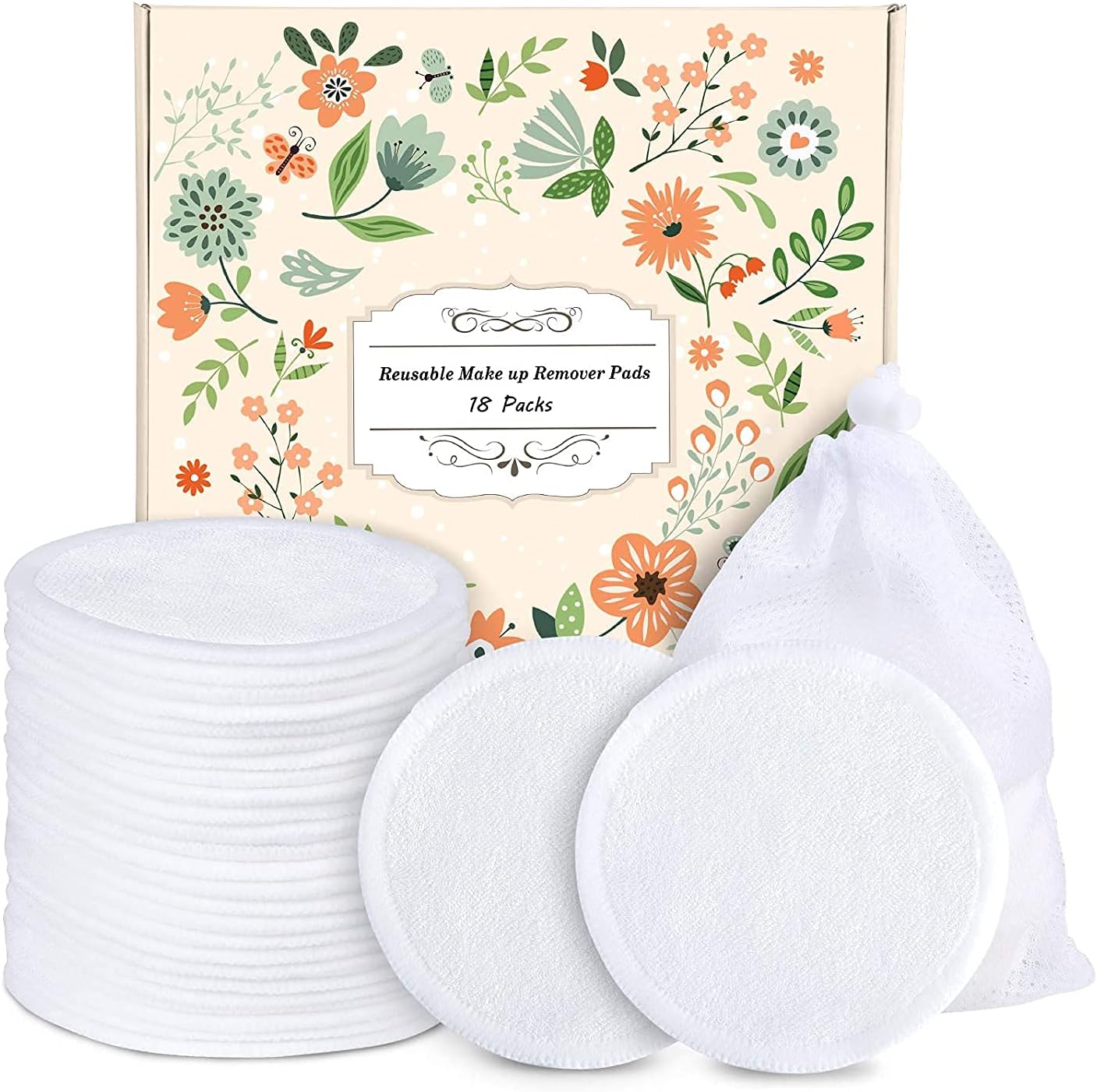 Makeup Remover Pads Reusable 18 Packs 